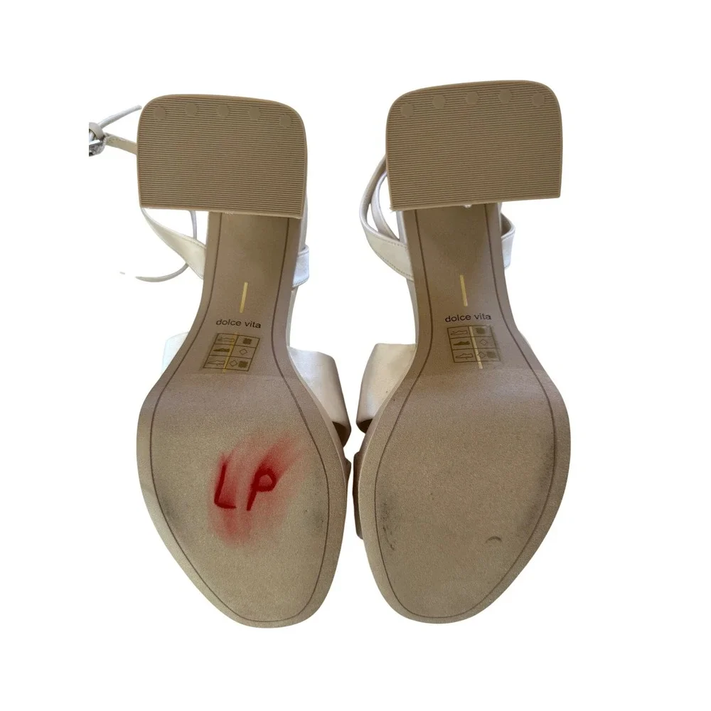 Dolce Vita Parlo Ivory Satin Platform Heels Ankle Strap Bridal Wedding 9